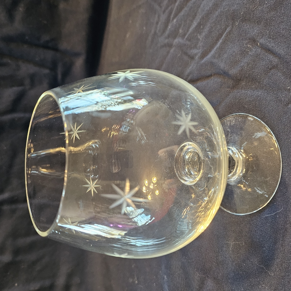 Vintage Brady Glass With Starburst Etching